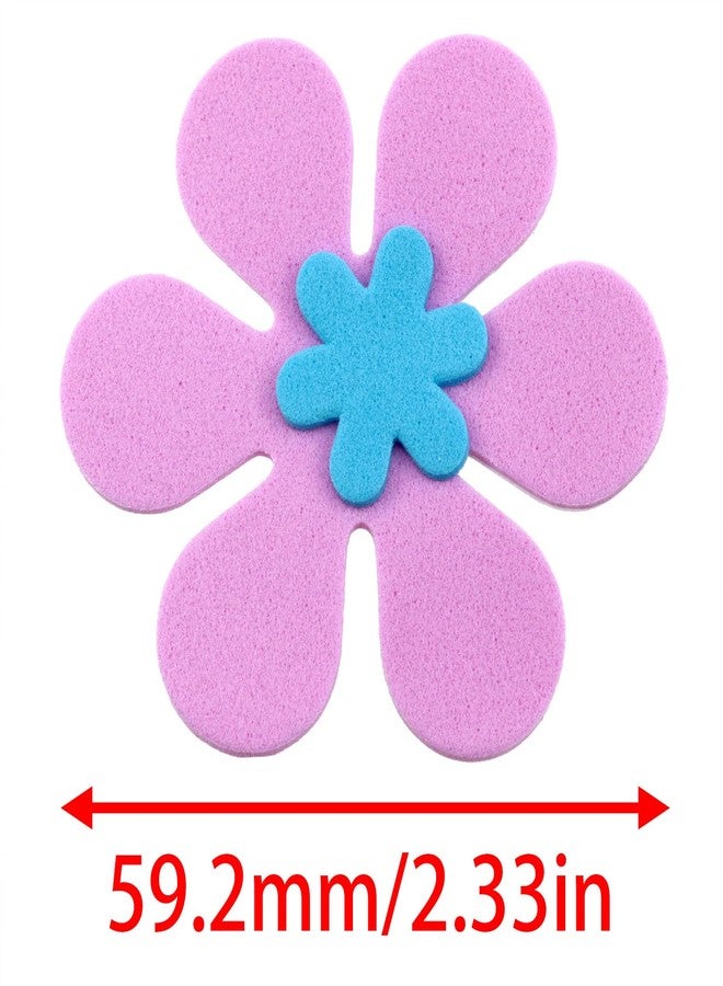 FINBe Foam Flower Stickers 6cm New Flowers with Adhesive EVA Wall Stickers Foam handicrafts for Kindergarten School Classroom and Stage Environment Decoration 80pcs - Image 4