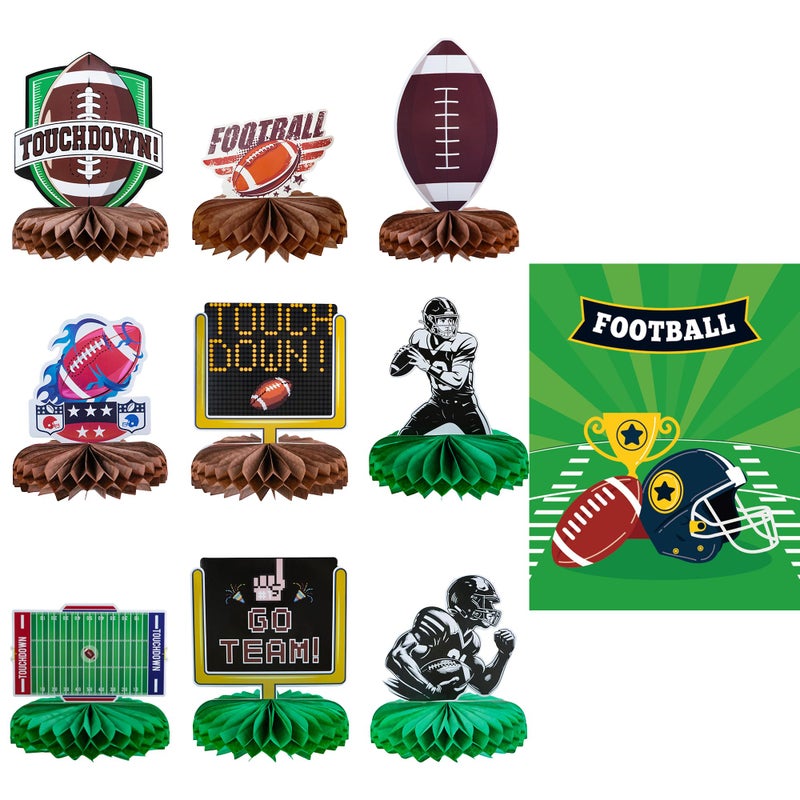 OHOME Football Party Decorations for Super Game Bowl 2026 - Game Day Honeycomb for Table Centerpiece | Football Party Decorations Favors Supplies Indoor Outdoor - Holiday Birthday Party Decor for Table Home - Image 1