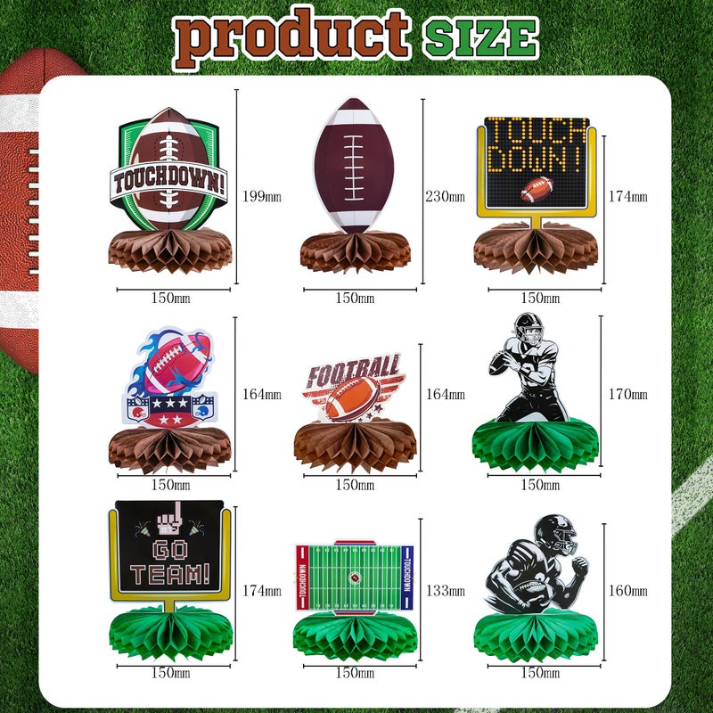 OHOME Football Party Decorations for Super Game Bowl 2026 - Game Day Honeycomb for Table Centerpiece | Football Party Decorations Favors Supplies Indoor Outdoor - Holiday Birthday Party Decor for Table Home - Image 2