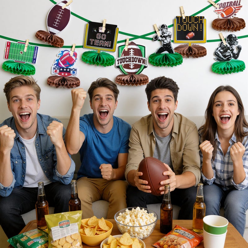 OHOME Football Party Decorations for Super Game Bowl 2026 - Game Day Honeycomb for Table Centerpiece | Football Party Decorations Favors Supplies Indoor Outdoor - Holiday Birthday Party Decor for Table Home - Image 4