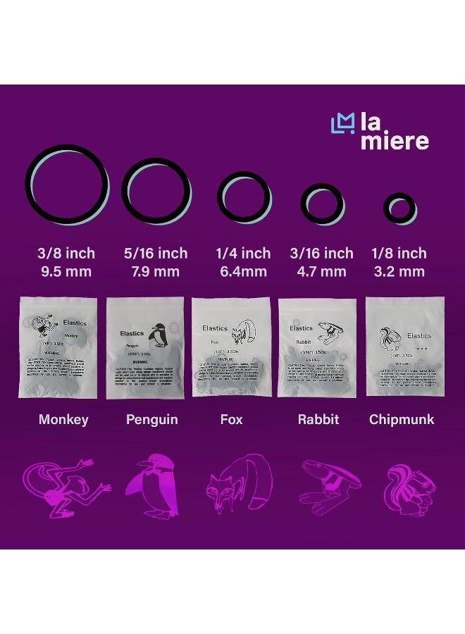 LA MIERE أربطة مطاطية أسود غير لاتكس 100P للأقواس السنية أربطة مطاطية داخل الفم (متوسطة، 5 أونصات، 3/16" (4.8 مم)) - Image 4