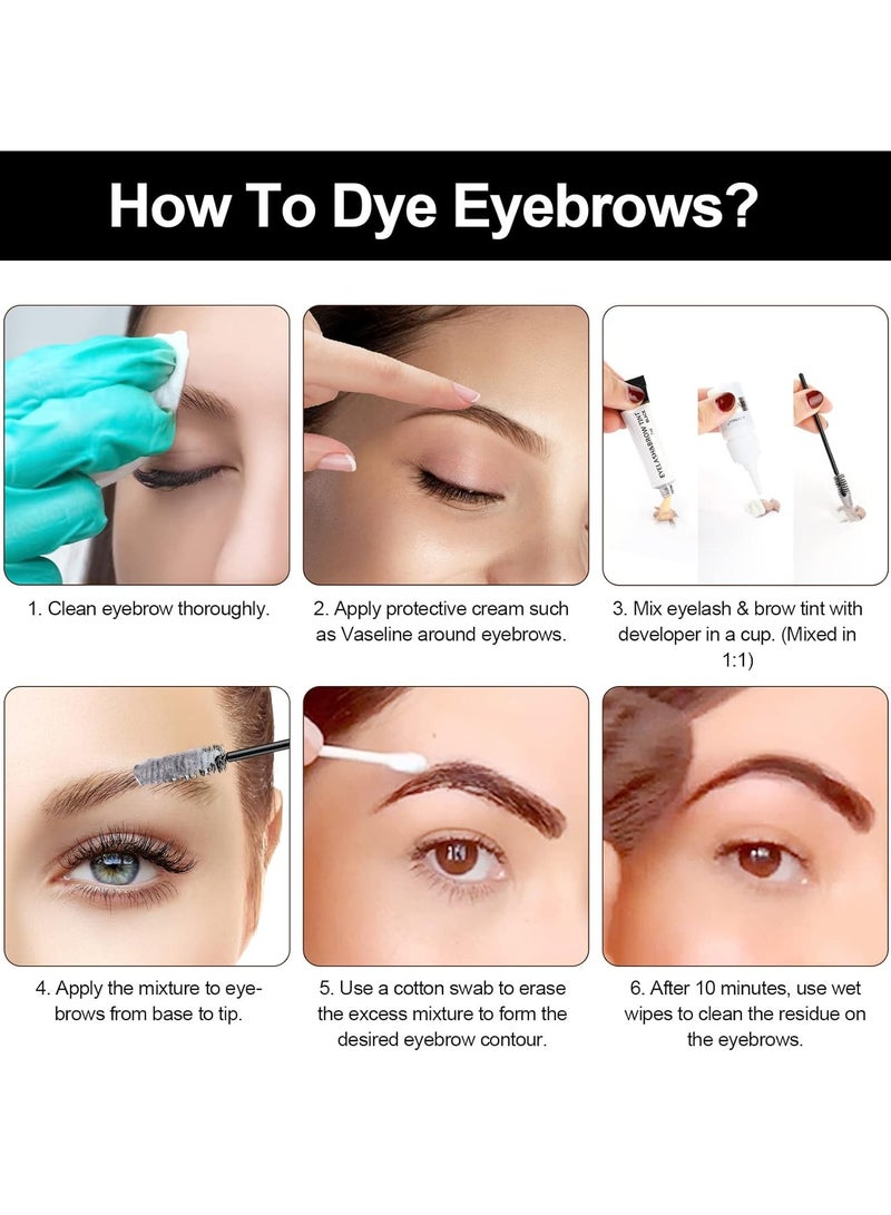 ICONSIGN Eyelash & Eyebrow Kit, 2-In-1 Professional Lash & Brow Coloring Set, Eye Brow & Eye Lash Color Kit, Lasting for 4-6 Weeks Hair Color DIY for Salon & Home 7ml Coffee/Dark Brown - Image 4