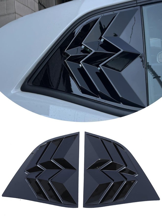 WildWell Rear Side Window Louvers for Dodge Challenger Louvers 2008-2024 ABS Sun Shade Vent Cover Glossy Black - Image 1