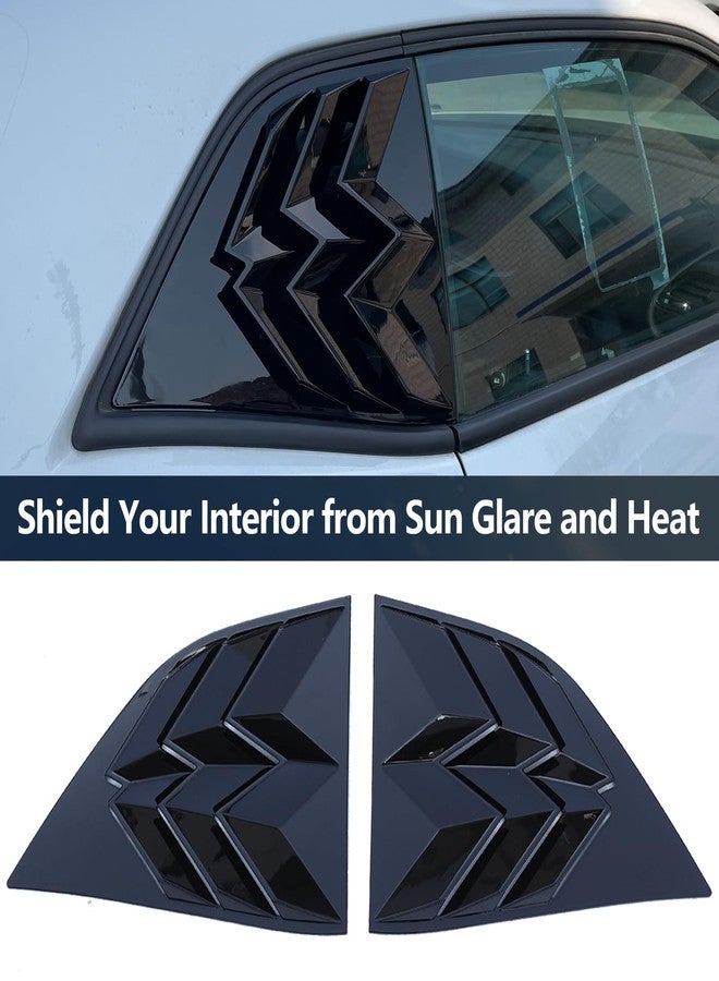 WildWell Rear Side Window Louvers for Dodge Challenger Louvers 2008-2024 ABS Sun Shade Vent Cover Glossy Black - Image 5