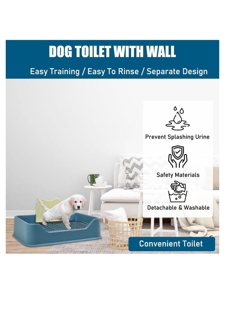 NNC PETS Dog toilet training with Pee post, Cleaning shovel, and Non-slip base, 52 cm Dog potty training tray for small to medium dogs, Removable stainless steel grid, Keep paws and floor clean (Blue) - Image 4