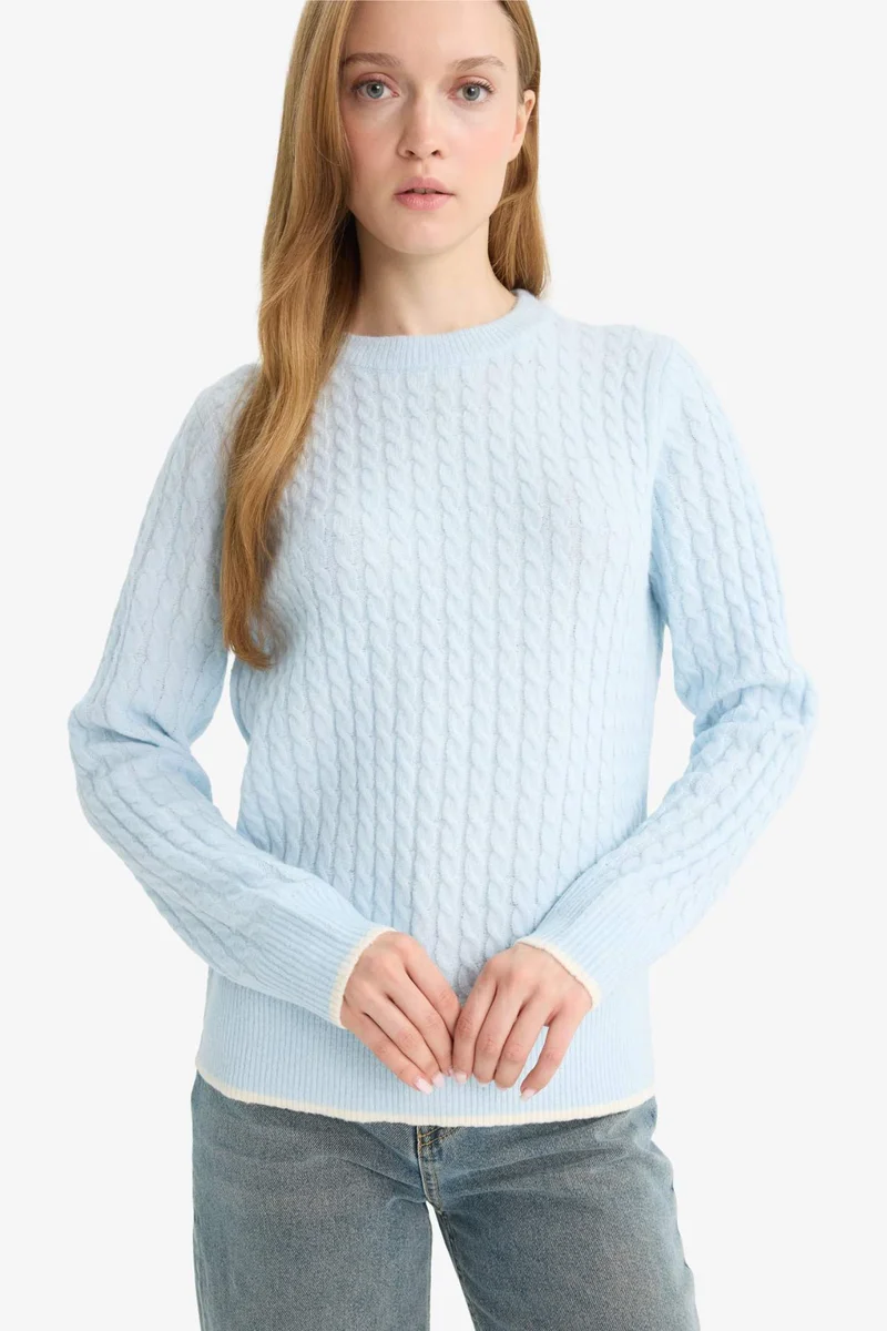 ديفاكتو Regular Fit Crew Neck Pullover