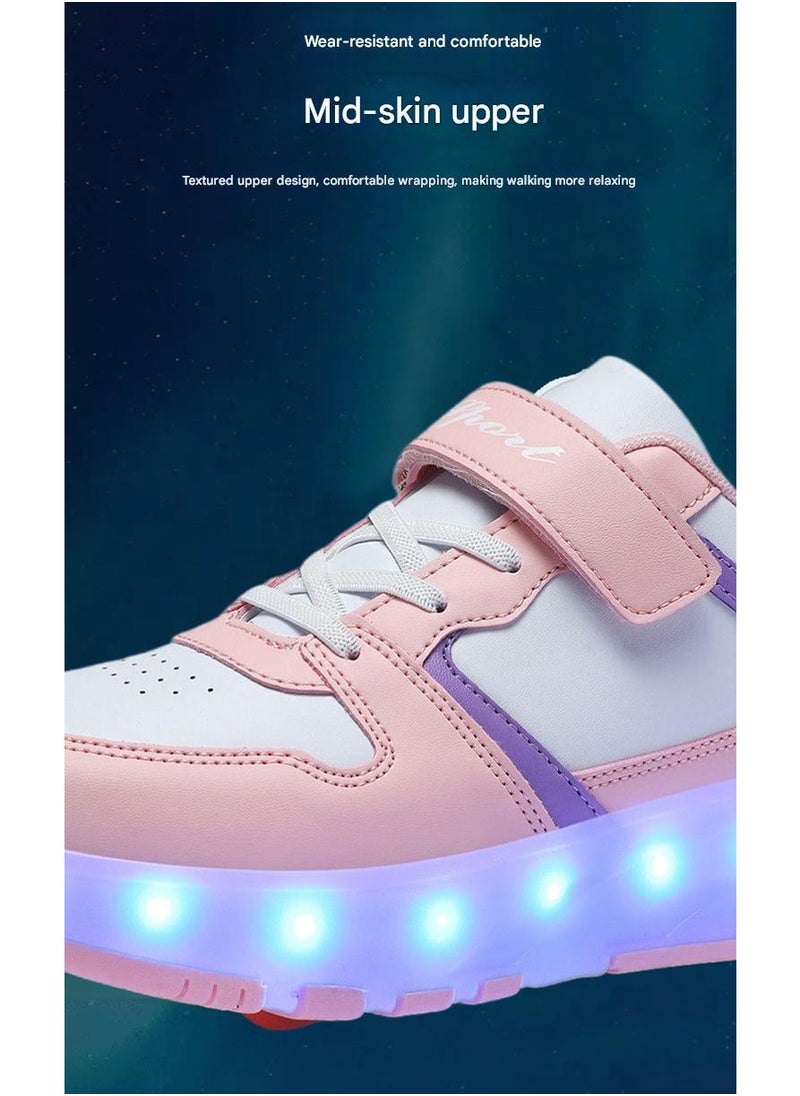 NIBEMINENT Kids Roller Skates Shoes 4 Wheels Roller Shoes Boys Girls Wheel Shoes Roller Sneakers Shoes for Beginner More Balanced  - Image 4