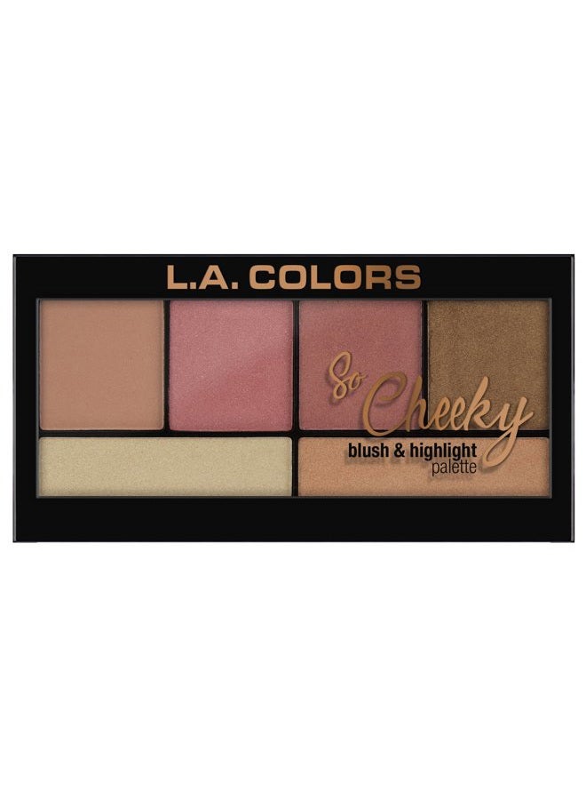 L.A. Colors So Cheeky Blush and Highlight Palette, Peaches and Cream C30462 - Image 1