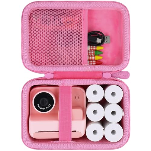 Aenllosi Hard Camera Case for Dylanto/Meetrye/Anchioo Kids Camera Instant Print,Camera Bag for Toddler Video Camera & 6PCS Print Camera Paper Refills Roll(Only Case,Pink) - Image 1