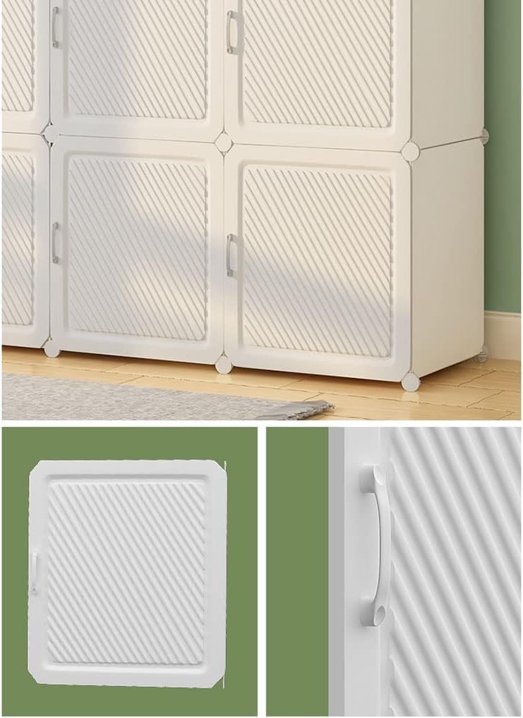 EXVITO 3 Door Shoe Rack with Shelf, Folding Shoe Rack for Bedroom, Living Room,Entryway, Footwear Stand for Home, Organizer, ShoeRack Plastic | Plastic Shoes Rack for Home - White - Image 3