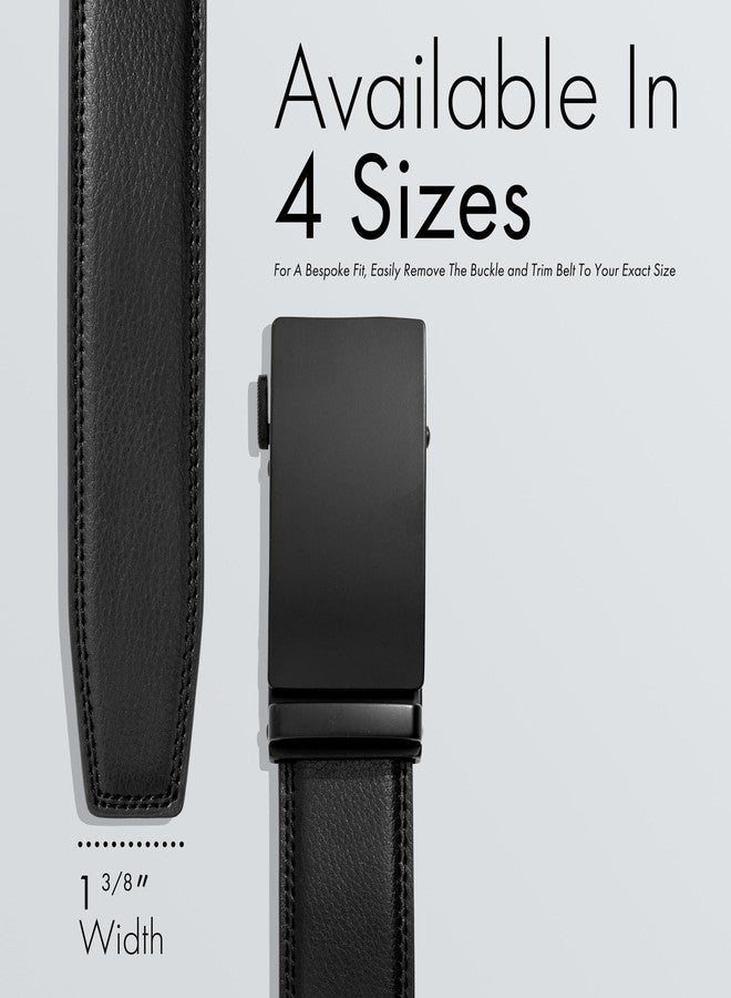 Carrywell (Not Made In China) Men's Leather Ratchet Belt, Adjustable and Customizable Fit, Gift Packaging, Casual Men's Dress Belt For Jeans, Suits (Raven Black, 32 to 38) - Image 4