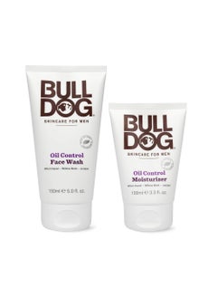 BULLDOG Mens Skincare and Grooming Oil Control Starter Kit with Moisturizer and Face Wash, 2 Count