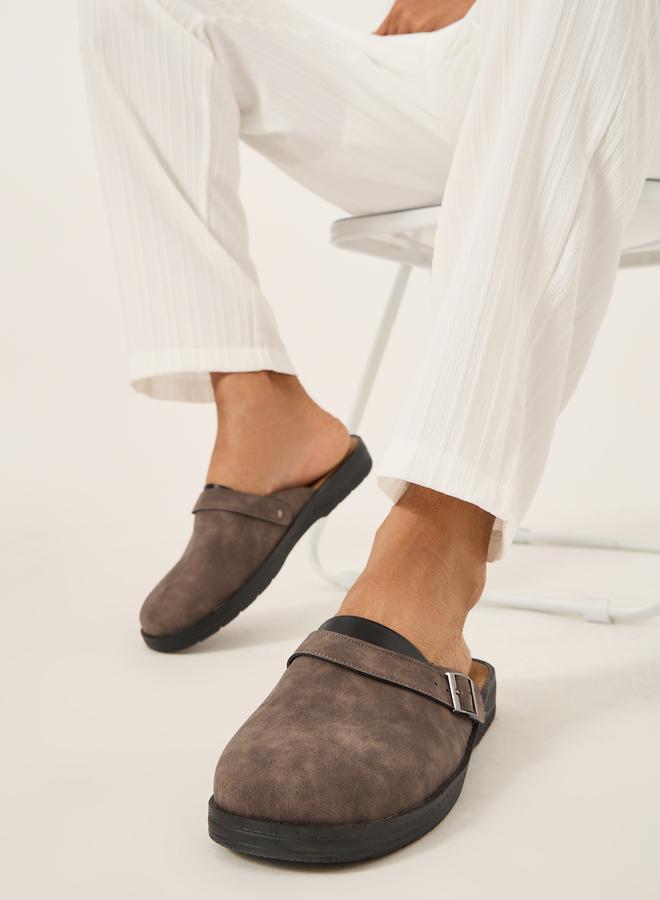 ستايلي حذاء خشبي سهل الارتداء من الجلد الصناعي مع تفاصيل مشبك - Image 2