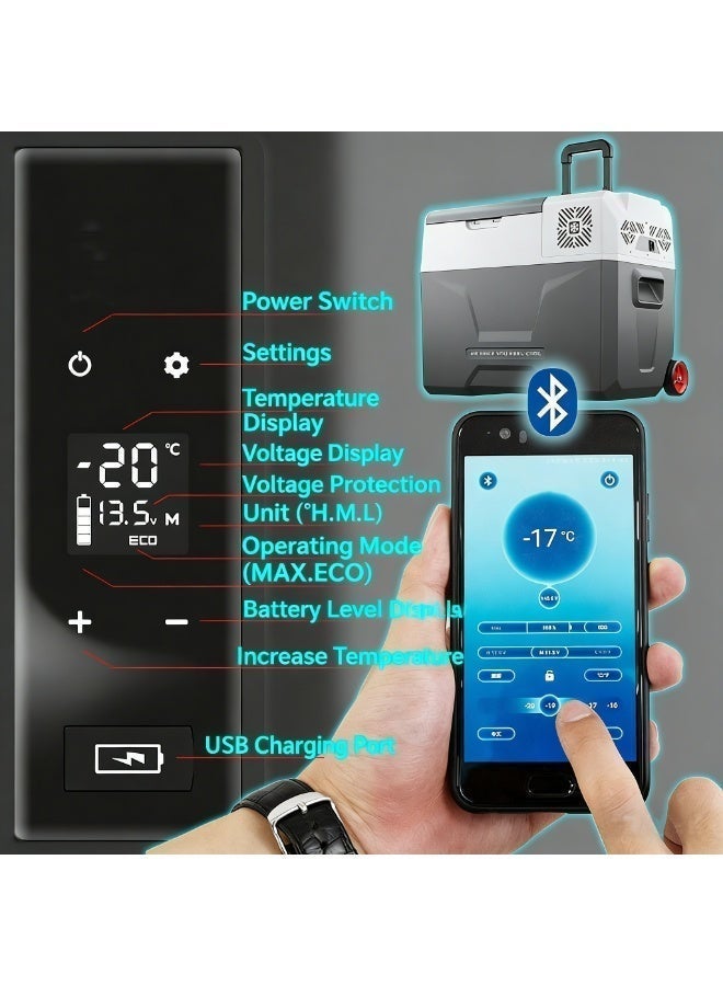 Crony Cx40 Portable Car Refrigerator: Dual-Use For Car And Home, Freezing And Refrigerating Medicines, Convenient Handle, Large Capacity, Outdoor Cooling Compressor For Car Rv Vehicle Boat Home Use Travel Camping Truck Party Picnic Outdoor - Image 4