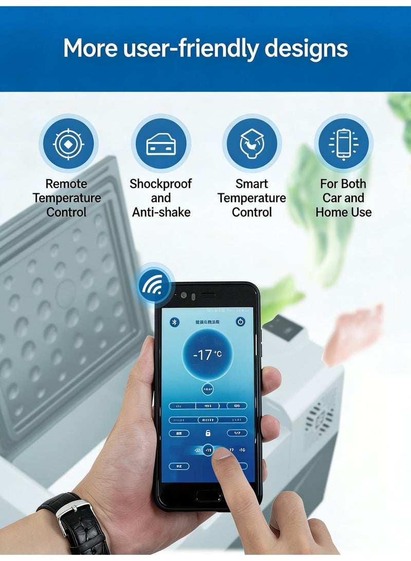 Crony Cx40 Portable Car Refrigerator: Dual-Use For Car And Home, Freezing And Refrigerating Medicines, Convenient Handle, Large Capacity, Outdoor Cooling Compressor For Car Rv Vehicle Boat Home Use Travel Camping Truck Party Picnic Outdoor - Image 5