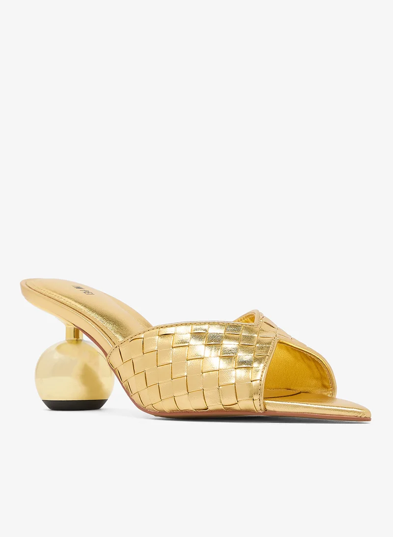Jw Pei Gold Ellie Braided Sphere Heels for Women | Best Price UAE