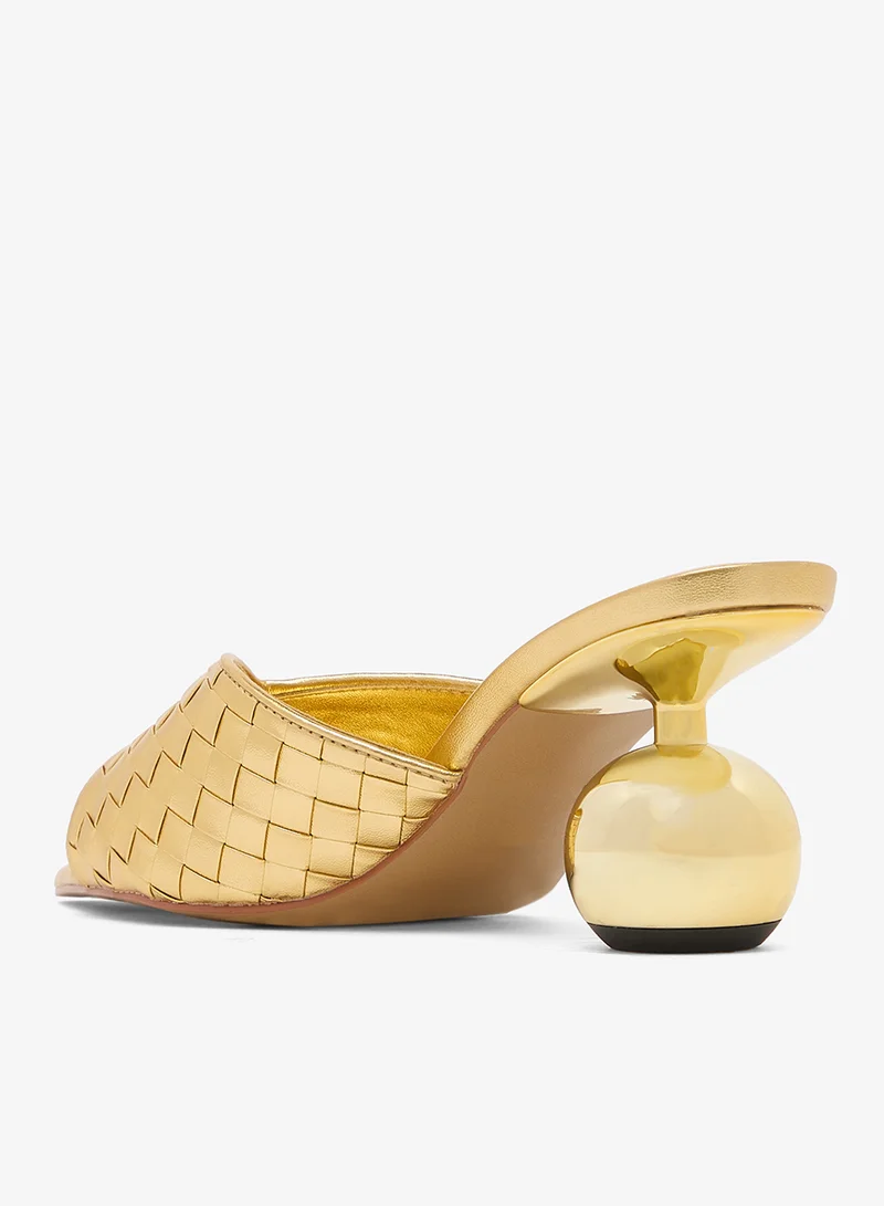 Jw Pei Gold Ellie Braided Sphere Heels for Women | Best Price UAE