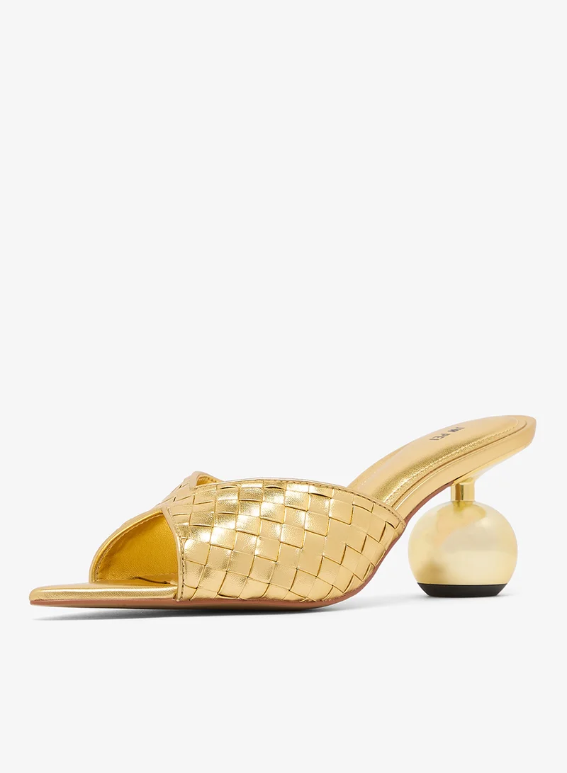 Jw Pei Gold Ellie Braided Sphere Heels for Women | Best Price UAE