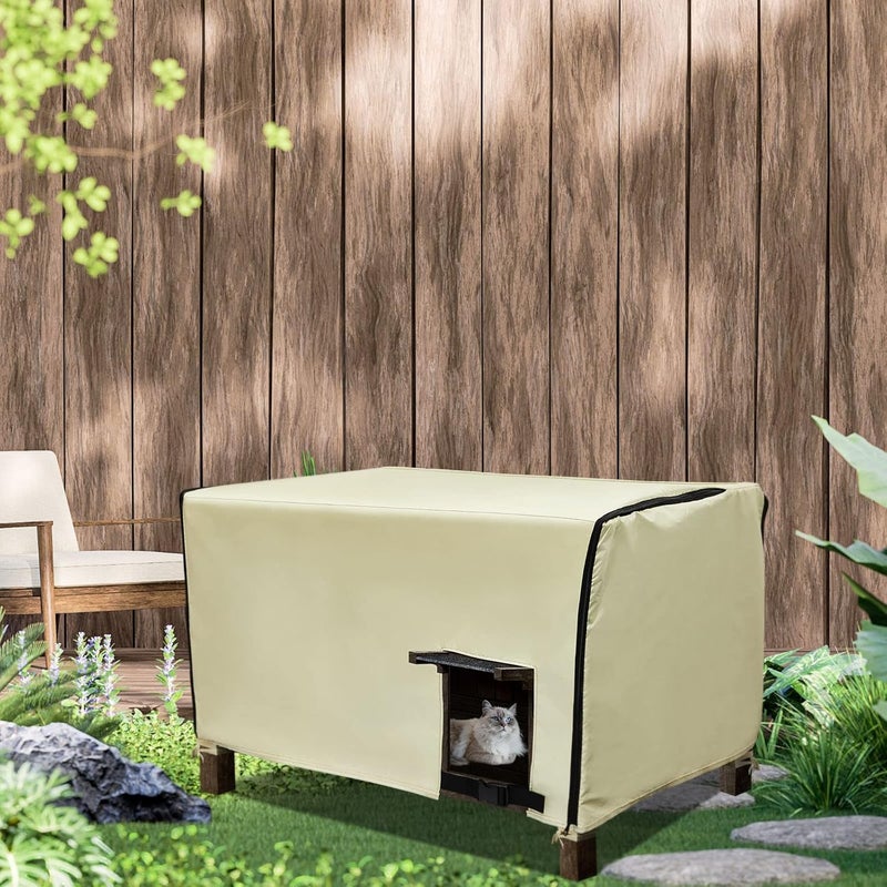 Tudomro Cat House Cover for Outdoor Winter - 35 x 22.5 x 19.7 Inch Dog Crate Cover, Weatherproof and Waterproof Insulated Shelter for Cats, Puppies, and Small Pets - Image 5