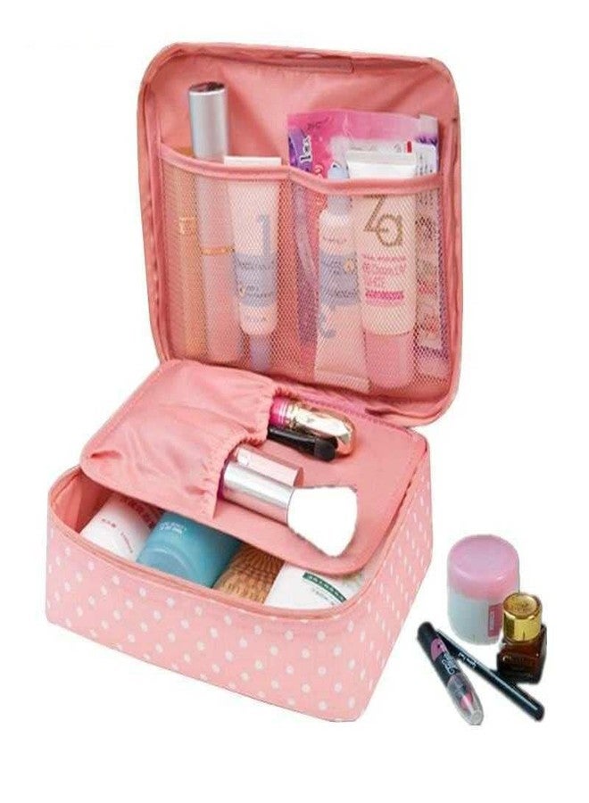 Luxula Cosmetic Organizer Bag Multifunction Portable Makeup Pouch Waterproof Travel Organizer Vanity Jewelry Pouch for Women (Pink - 1PCS) - Image 4