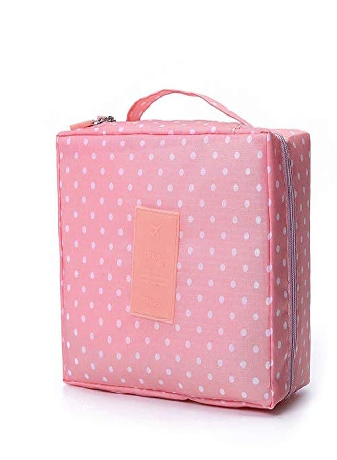 Luxula Cosmetic Organizer Bag Multifunction Portable Makeup Pouch Waterproof Travel Organizer Vanity Jewelry Pouch for Women (Pink - 1PCS) - Image 1