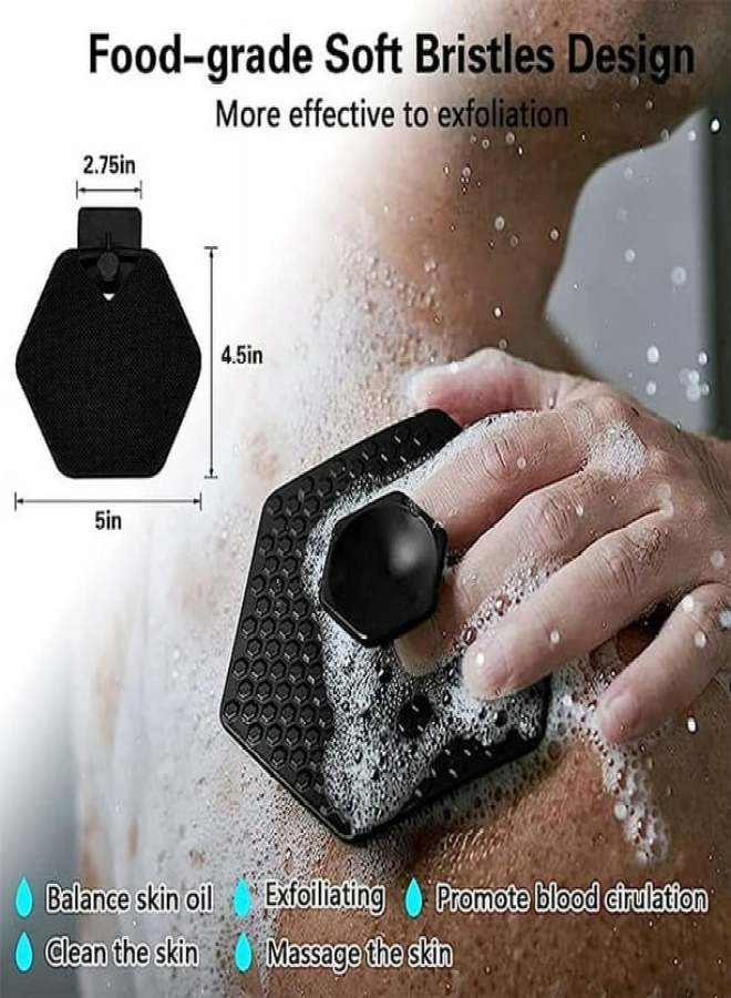 Silicone Exfoliating Body Scrubber Silicone Body Scrub, Exfoliating Body Scrub for Sensitive Skin, Body Bath Scrub, Silicone Body Brush for Shower, Good Foam - Image 2