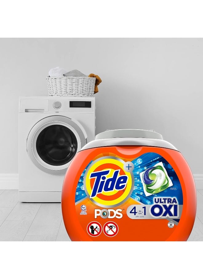 Tide PODS 4 in 1 Ultra Oxi Laundry Detergent Soap PODS, High Efficiency (HE), 61 Count