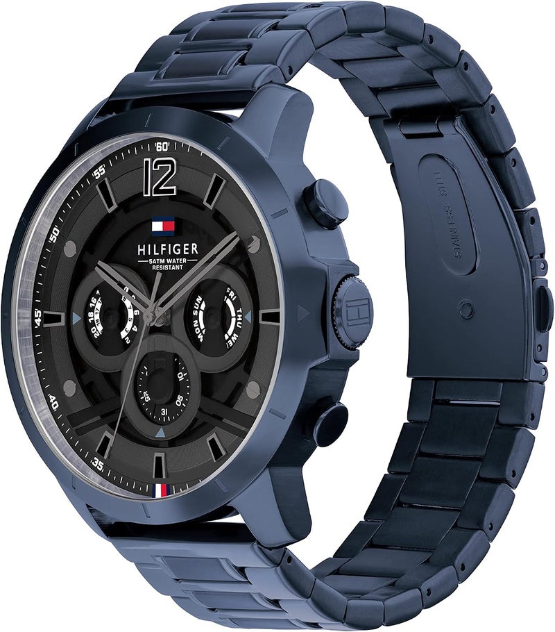 TOMMY HILFIGER Men's Blue Steel Watch with Grey Dial - Image 2