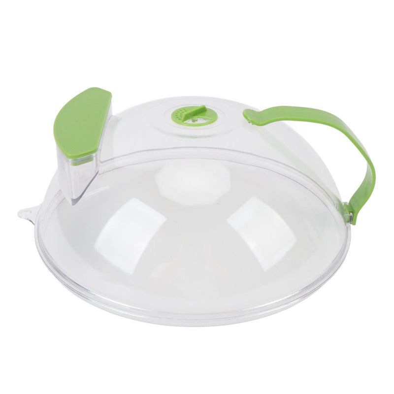 Microwave Cover: 200°C Heat Resistant Vented Splatter Cover With Extended Anti-scald Handle - Insulation Preservation Transparent Food Lid For Home Cooking Leftover Reheating - Image 1