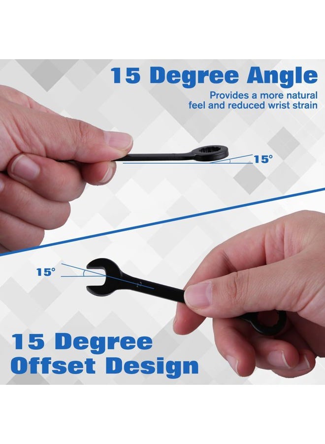 Gold Deer 10PCS Mini Wrench Set Standard Metric 4mm-11mm Ignition Wrenches Open End and Box End Combination Wrench Set Thin Small Wrench Set with Portable Pouch and Key Rings, Black - Image 2