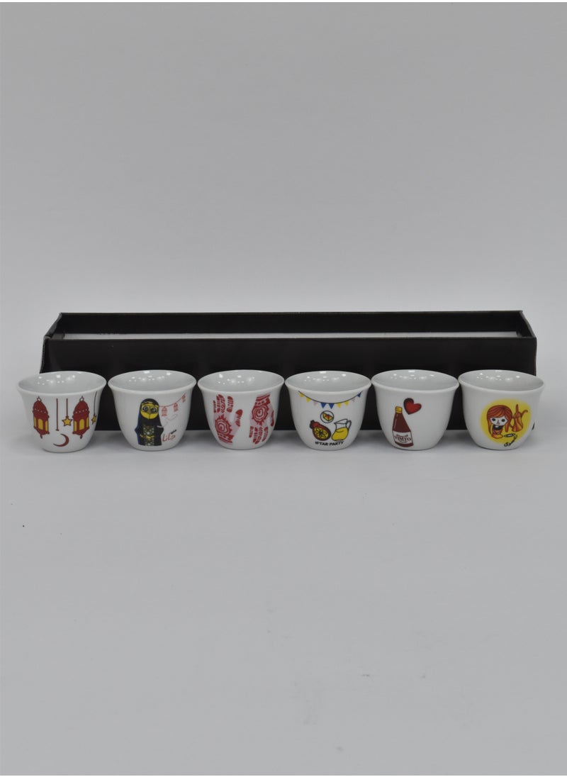 FUN MOMENT - A set of 6-piece coffee cups with various Ramadan designs - Image 1