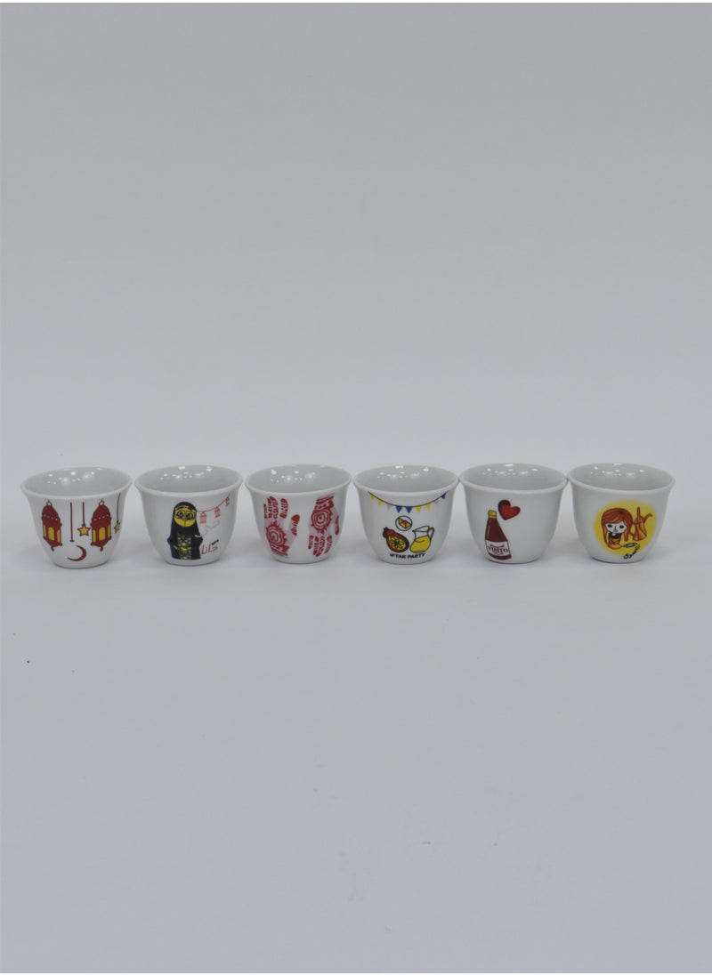 FUN MOMENT - A set of 6-piece coffee cups with various Ramadan designs - Image 1