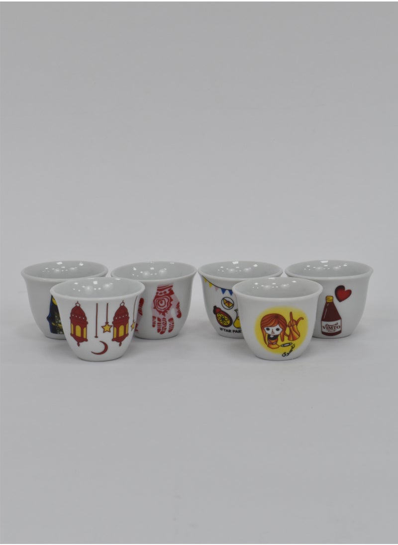 FUN MOMENT - A set of 6-piece coffee cups with various Ramadan designs - Image 1