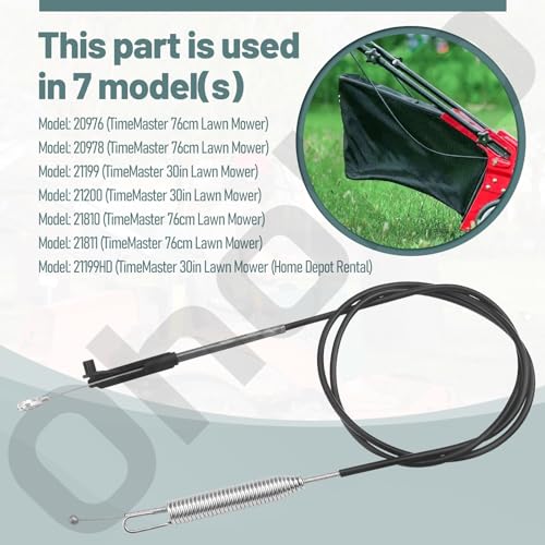 Ohoho 133-1998 Brake Cable for Toro 30" TimeMaster Lawn Mowers, Fits 20976, 20978, 21199, 21199HD, 21200, 21810, 21811 Model - Image 5