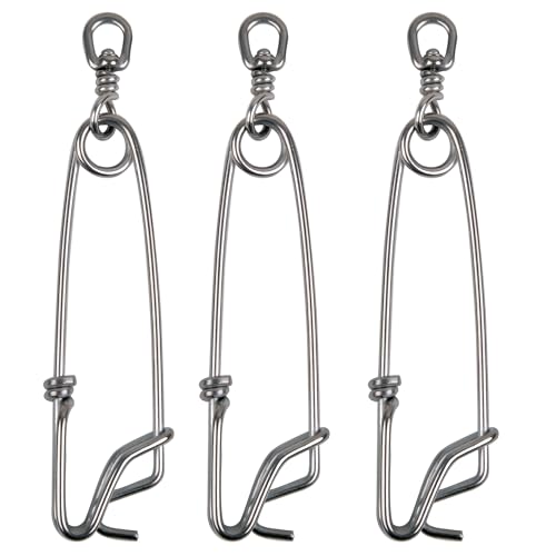 VATEICO Longline Snap Clips3pcs6pcs Stainless Steel Fishing Snaps Tuna Clips Long Line Branch Hangers Snaps Fishing Float Decoy Fishing Tackle Easy OnOff 6inch6pcs - Image 1