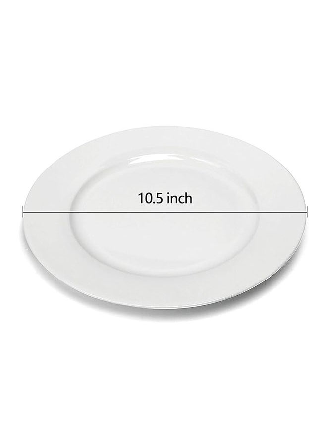 Generic - White Porcelain Dinner Plates Set Of 12 27Cm Round Dessert Or Salad Plates Serving Plates Dinnerware Sets Scratch Resistant - Image 1