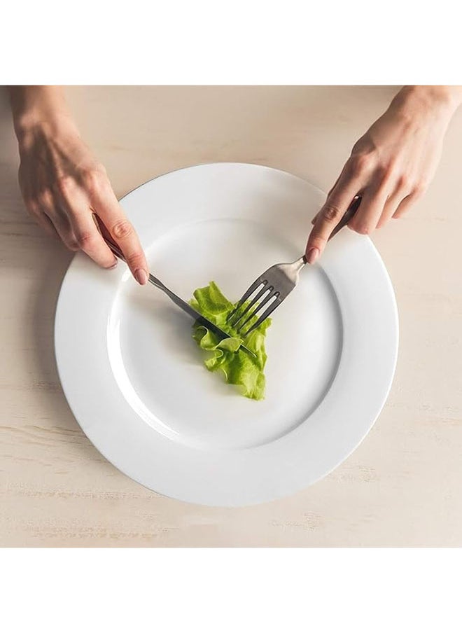 Generic - White Porcelain Dinner Plates Set Of 12 27Cm Round Dessert Or Salad Plates Serving Plates Dinnerware Sets Scratch Resistant - Image 1