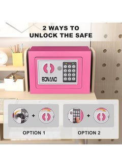 Arabest Safe Box Digital Security Locker with Keypad for Jewelry Money Valuables Good for Home Office Travel (Pink)  - Image 2