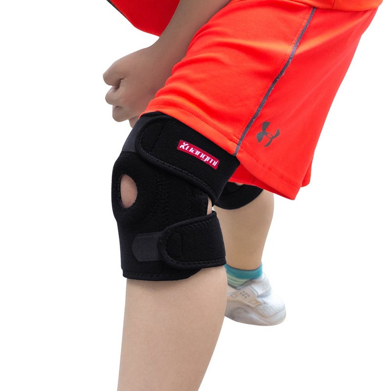Kuangmi Child Knee Support Open Patella Adjustable Black 1 Piece - Image 1