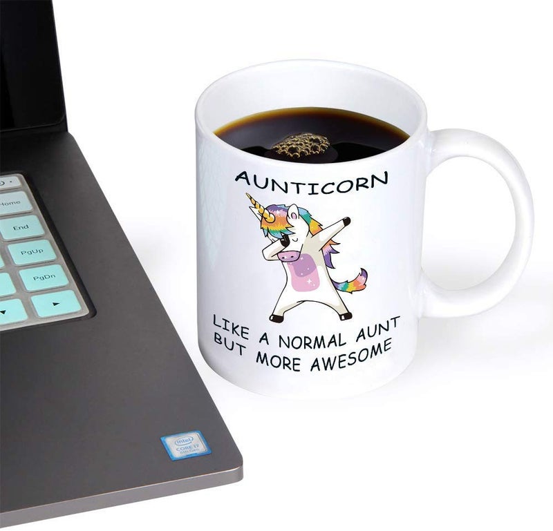 Alexus Aunticorn Like a Normal Aunt But More Awesome Ceramic Coffee Mug Slogan Quote Printed Ceramic Coffee Tea Mug Cup Best Gifts For WeddingAnniversaryCoupleMarriageBirthdayReturn Gift 350 ML White - Image 4