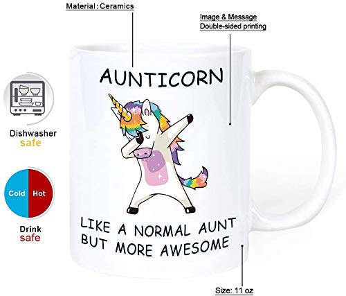 Alexus Aunticorn Like a Normal Aunt But More Awesome Ceramic Coffee Mug Slogan Quote Printed Ceramic Coffee Tea Mug Cup Best Gifts For WeddingAnniversaryCoupleMarriageBirthdayReturn Gift 350 ML White - Image 5