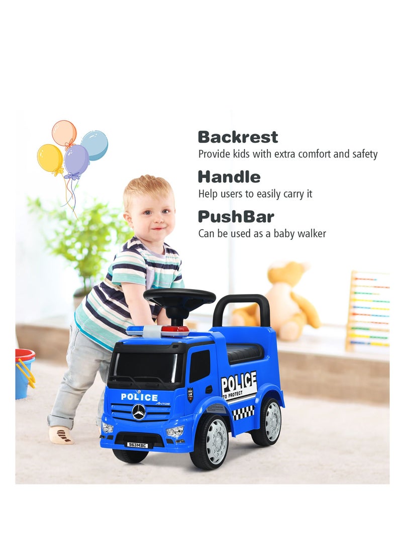 Mercedes-Benz Push Ride-On Car Police Licensed Mercedes with Music and Siren  - Image 4