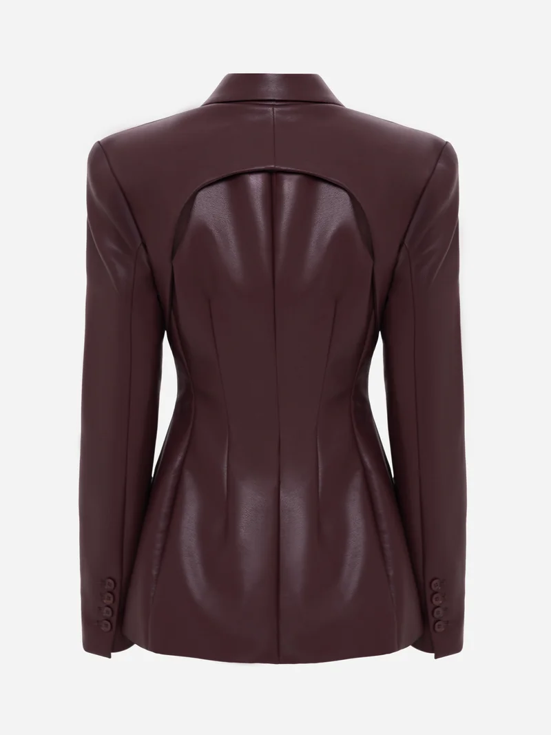 Lichi Fitted matte eco-leather jacket