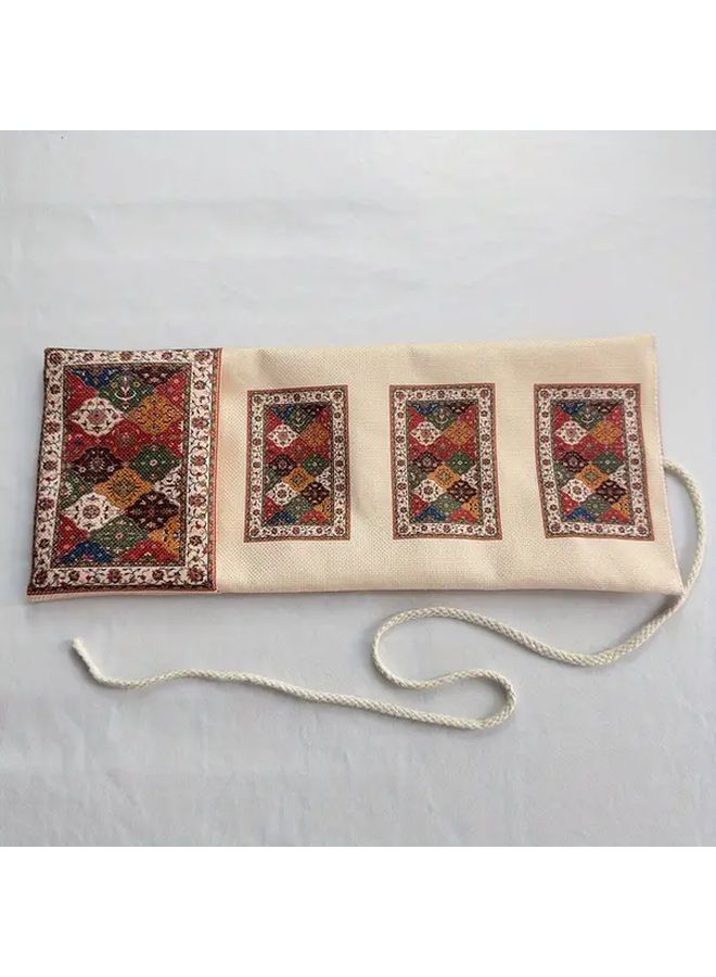 حامل بطاقات التاروت على الطراز الفارسي، تصميم زهري، حقيبة تخزين من البوليستر مقاس 38 سم - Image 5