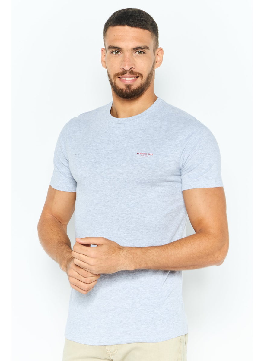 Kenneth Cole Men Crew Neck Heather Short Sleeve T-Shirt, Grey  - Image 1