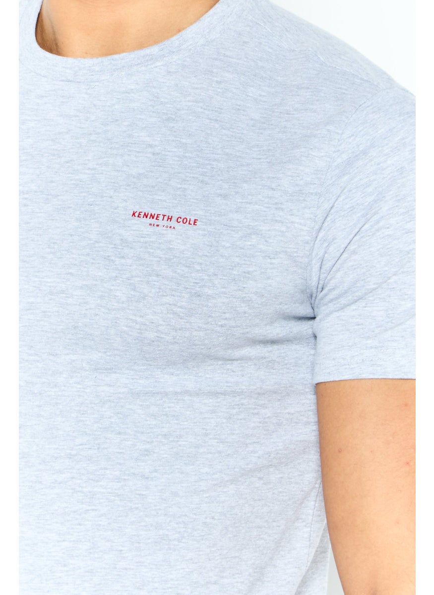 Kenneth Cole Men Crew Neck Heather Short Sleeve T-Shirt, Grey  - Image 3