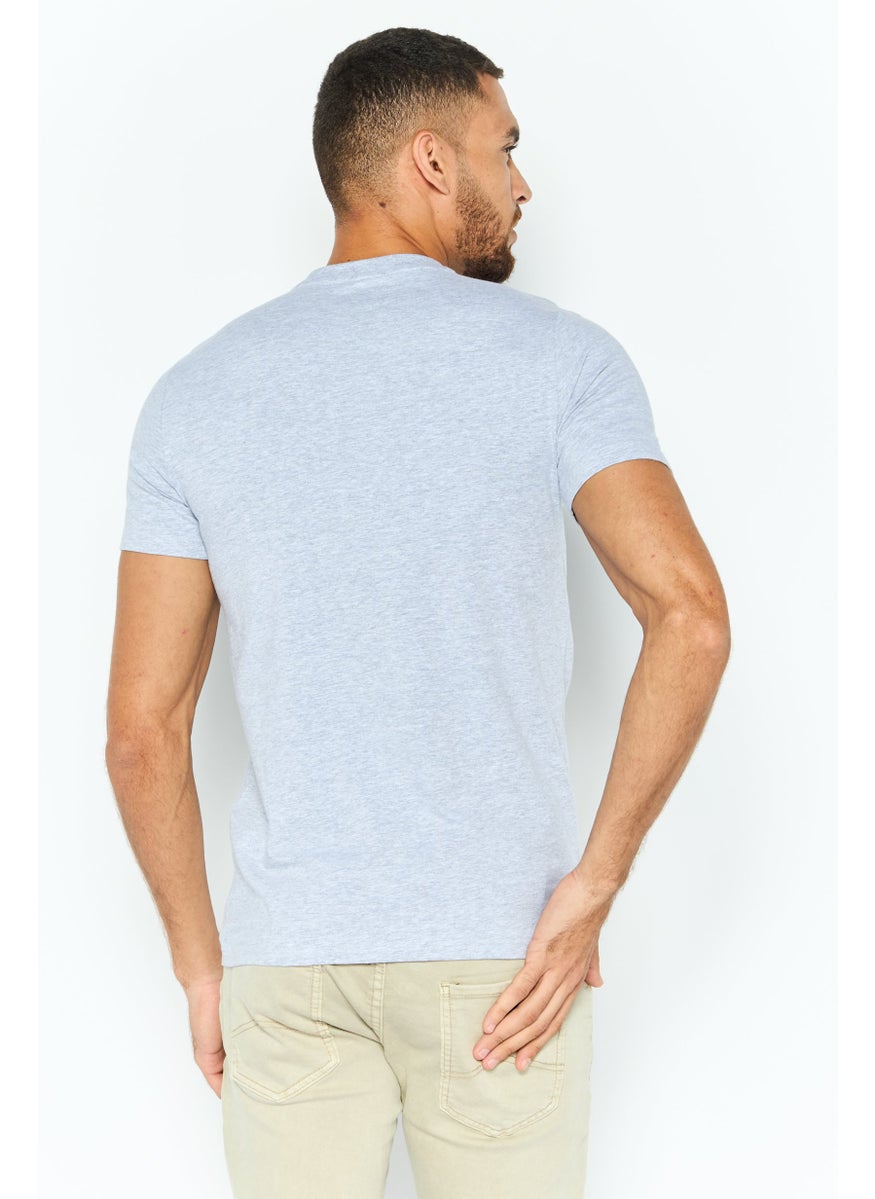 Kenneth Cole Men Crew Neck Heather Short Sleeve T-Shirt, Grey  - Image 4