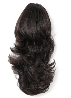 OneDor 15" Synthetic Fiber Curly Ponytail Hair Extension Hairpiece With Clipin Jaw Clips Dualuse Hair Extensions (4Dark Brown)  - Image 4