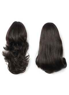 OneDor 15" Synthetic Fiber Curly Ponytail Hair Extension Hairpiece With Clipin Jaw Clips Dualuse Hair Extensions (4Dark Brown)  - Image 1