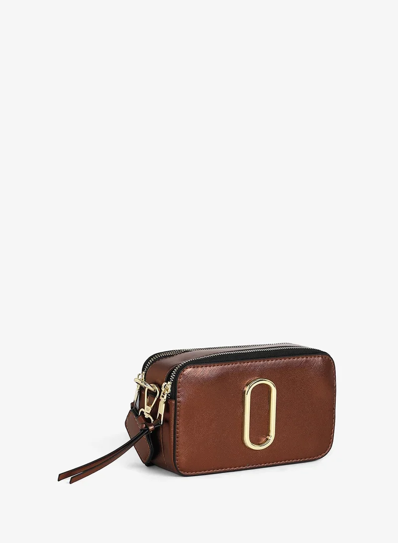 Haute Sauce  The Block Box Sling Bag - Chocolate Brown for Women | Best Price UAE